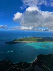 view of antigua from plane 