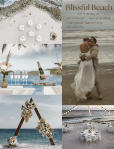 Blissful Beach Wedding Theme Destination On the Sand Whimsical Natural Style Triangular Ceremony and Structure 