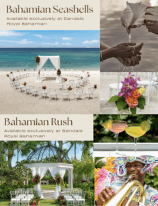 Bahamian Seashells and Bahamian Rush Destination Resort Wedding Theme Available Only at Sandals Royal Bahamian 
