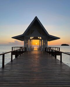 St. Vincent Sunset Over Water Chapel