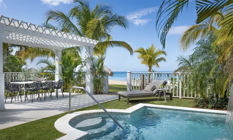 Beachfront pool and pergola at Beaches Negril