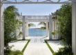 Oceanfront wedding pergola with garden aisle at a Sandals resort