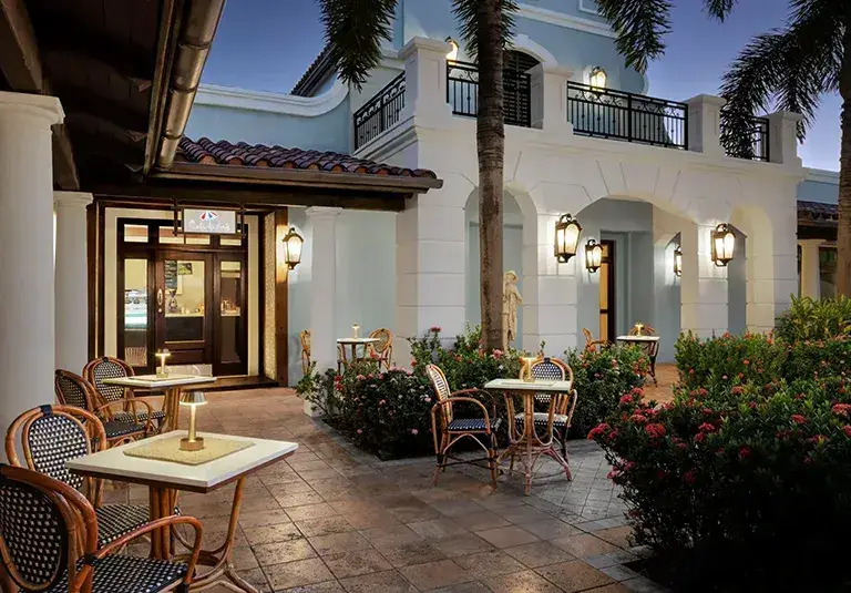 Cafe de Paris exterior dining at Sandals Grande Antigua