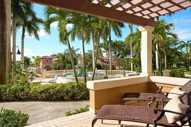 Poolside suite patio at Sandals Grande Antigua