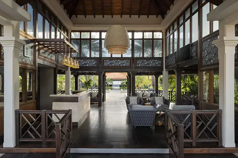Daytime view of the lobby at Sandals La Source Grenada