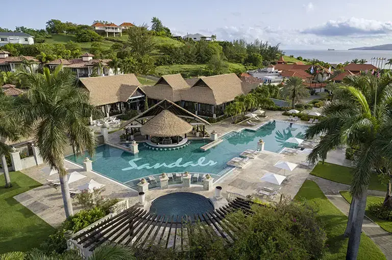 South Sea Pool with ocean view at Sandals La Source Grenada