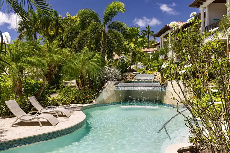 Waterfall pool feature at Sandals La Source Grenada