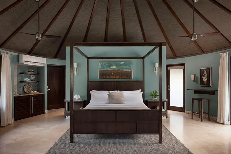 Rondoval Suite bedroom at Sandals La Source Grenada