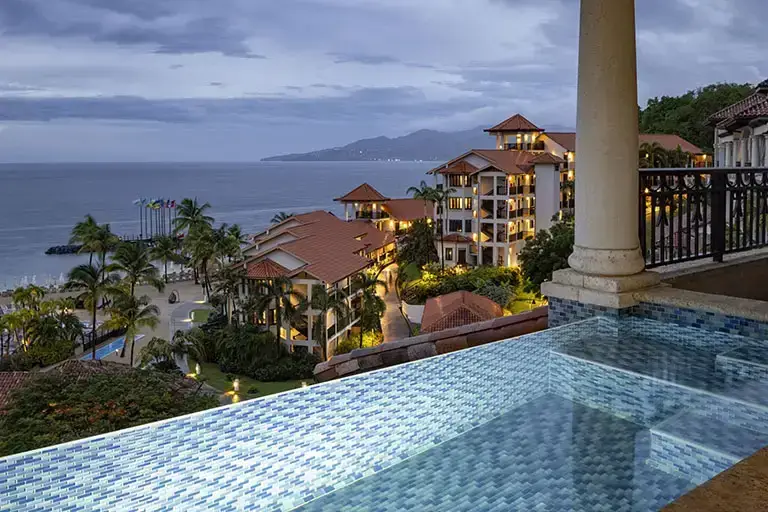 Sky Pool Suite at night at Sandals La Source Grenada