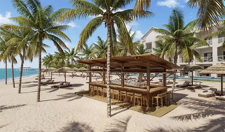 Rendering of the renovated beach bar at Sandals Montego Bay