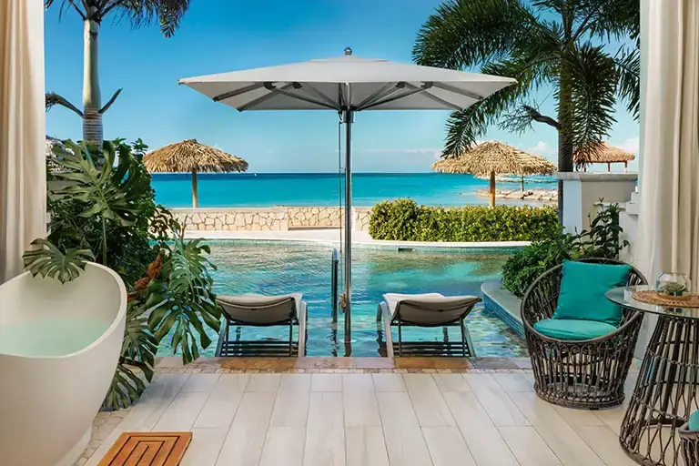 Patio of a Swim-up Butler Suite at Sandals Montego Bay