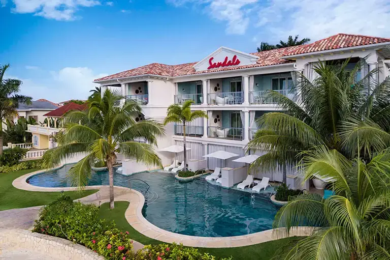 Swim-up suite pool view at Sandals Montego Bay