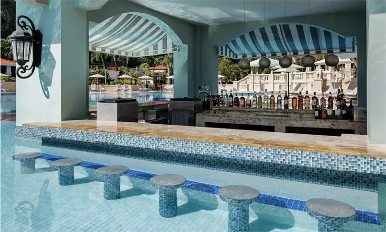 Swim-up pool bar at Sandals Ochi Beach Resort, Jamaica