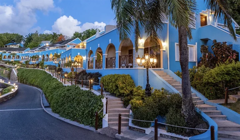 Sandals Regency La Toc resort villas at dusk