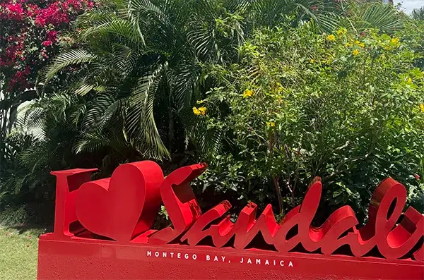 I Heart Sandals sign at Sandals Montego Bay, Jamaica
