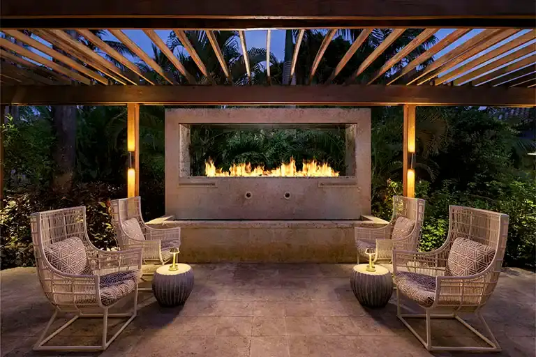 Outdoor sitting area at the Red Lane Spa at Sandals Barbados