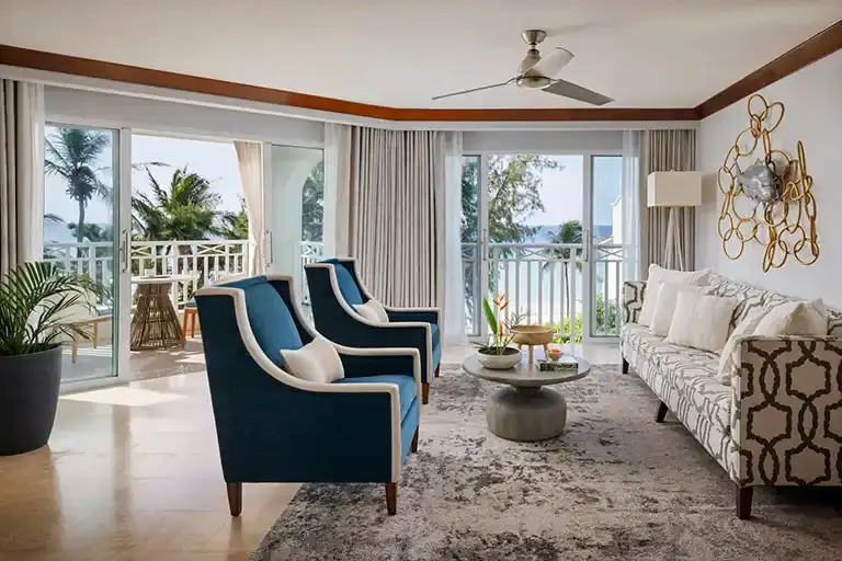 Room living area at Sandals Barbados