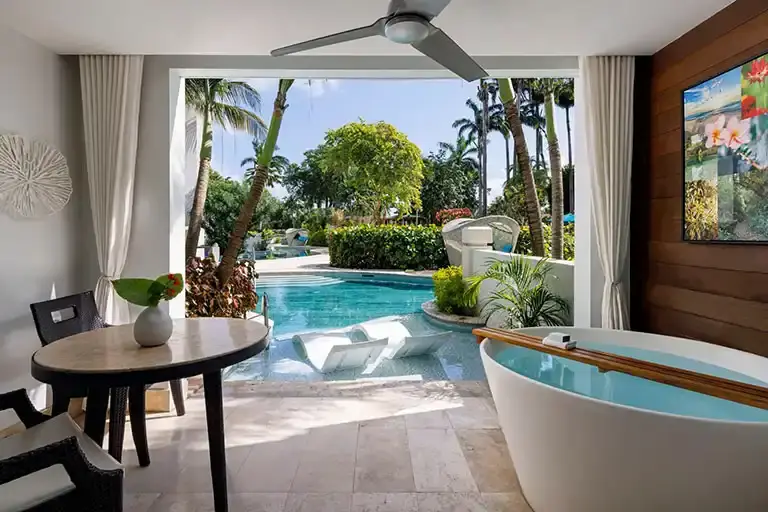 Room patio at Sandals Barbados