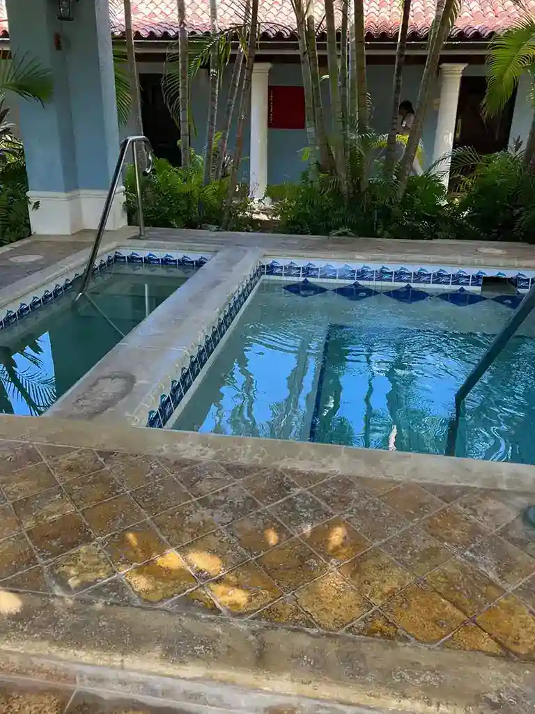 Courtyard hot tub at Sandals South Coast