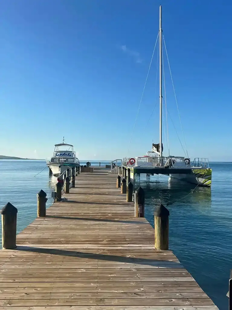 Marina dock with boats at Sandals South Coast