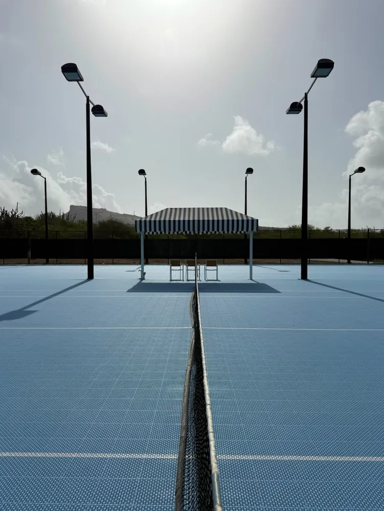 Outdoor pickleball court at Sandals Royal Curaçao